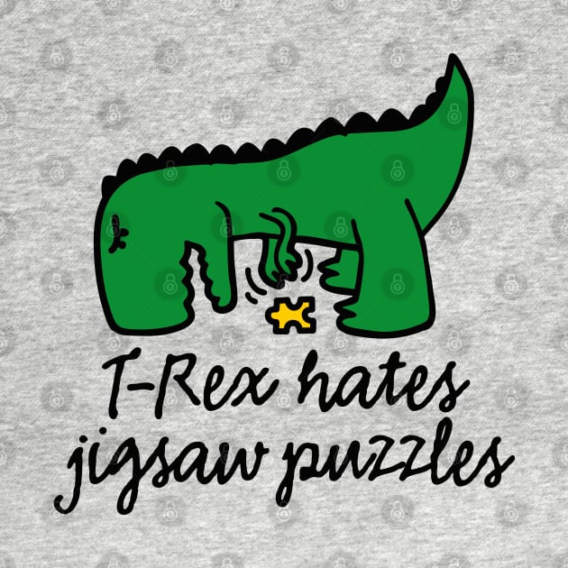 T-Rex hates jigsaw puzzles - jigsaw puzzle dinosaur by LaundryFactory